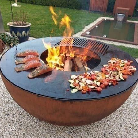 Fire Pit Bowl - Large Wood Fired Barbecue Charcoal Stainless