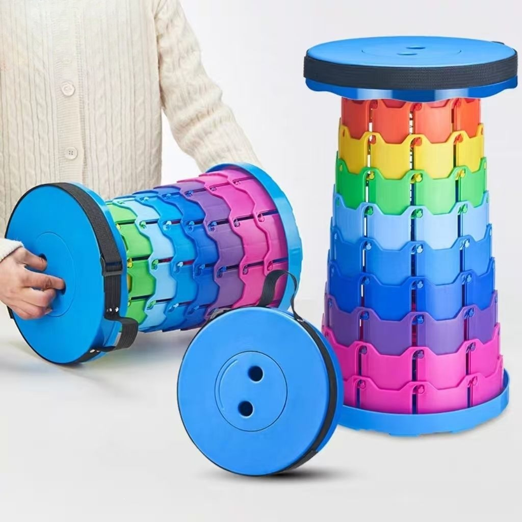 Outdoor Furniture Modern - Rainbow Telescopic Camping Stool Portable Thickened