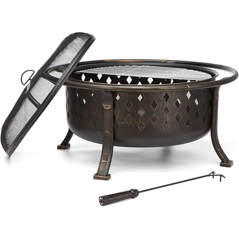 36 Inch Outdoor Wood Burning F - đánh giá và giá Fire Pit Bowl