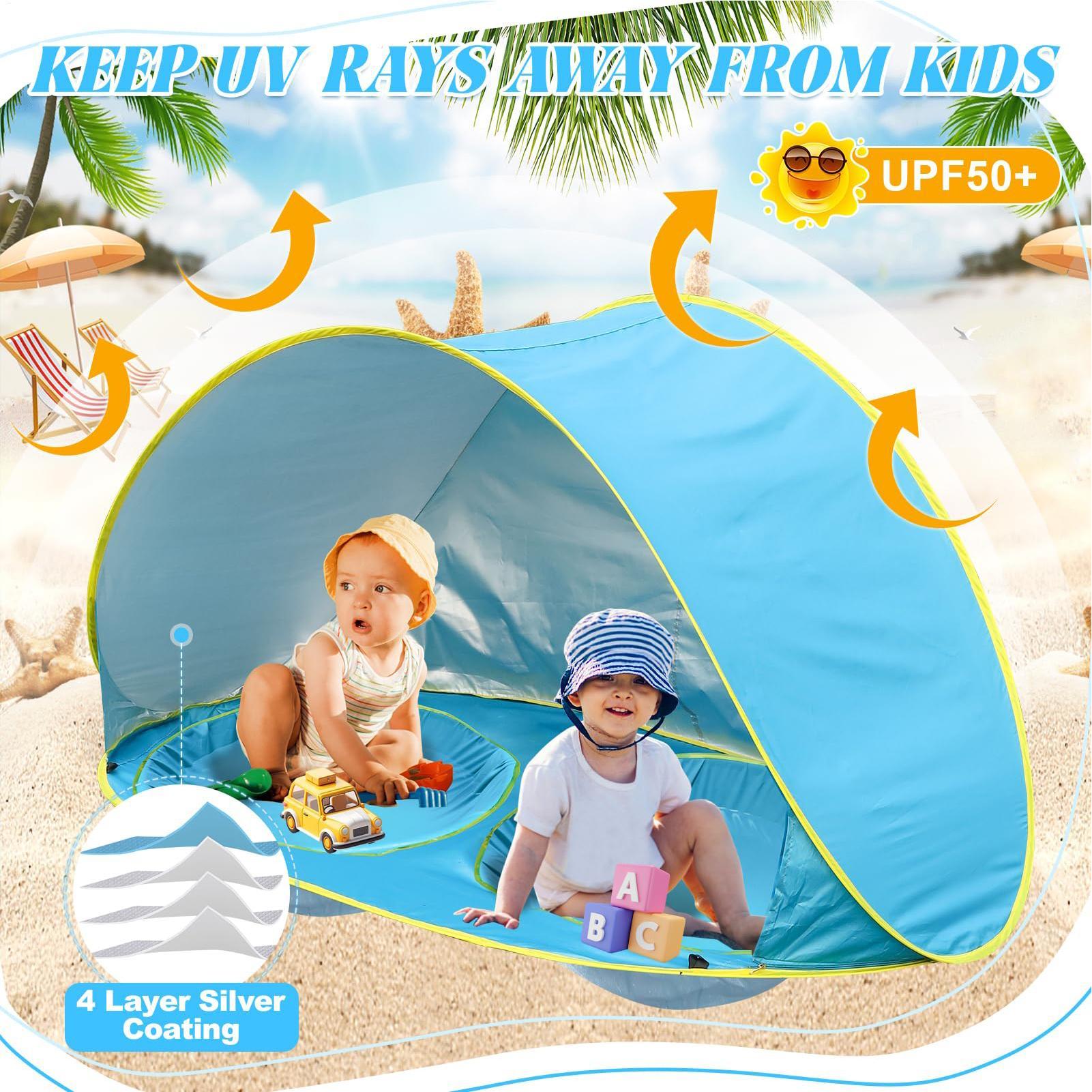 Kid Beach Tent With Pool UV Pr - đánh giá và giá Gazebo Pop Up