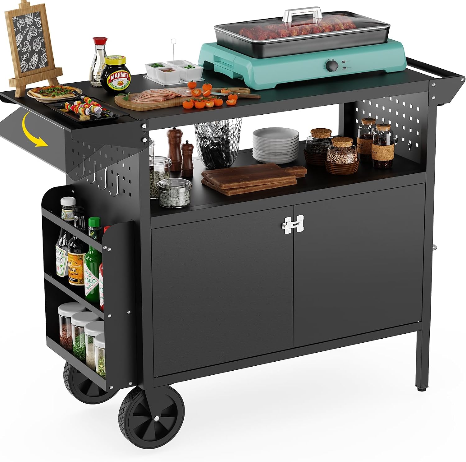 Outdoor Grill Cart Table With  - đánh giá và giá Folding Picnic Table
