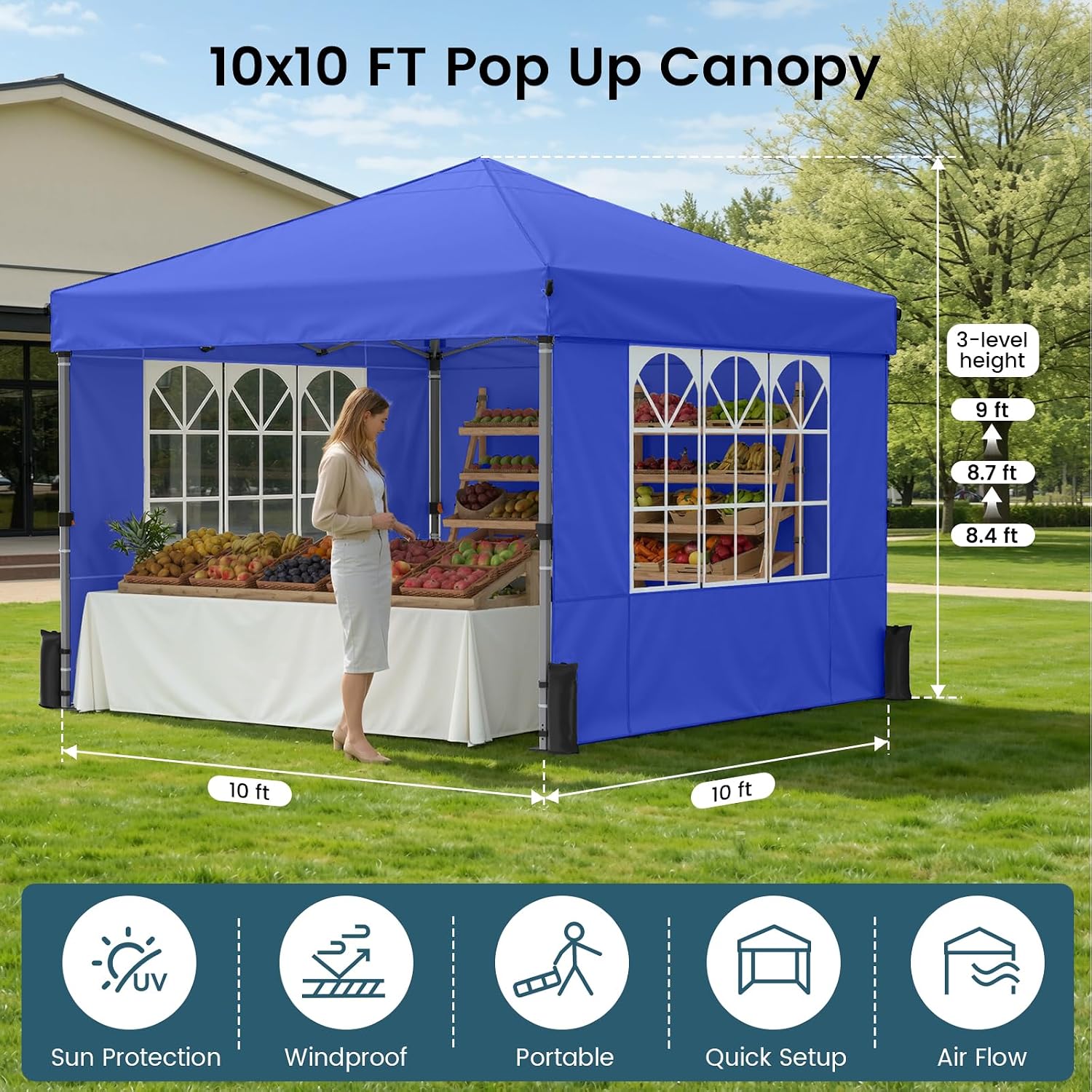 10x10ft Pop Up Canopy Tent wit - đánh giá và giá Gazebo Pop Up