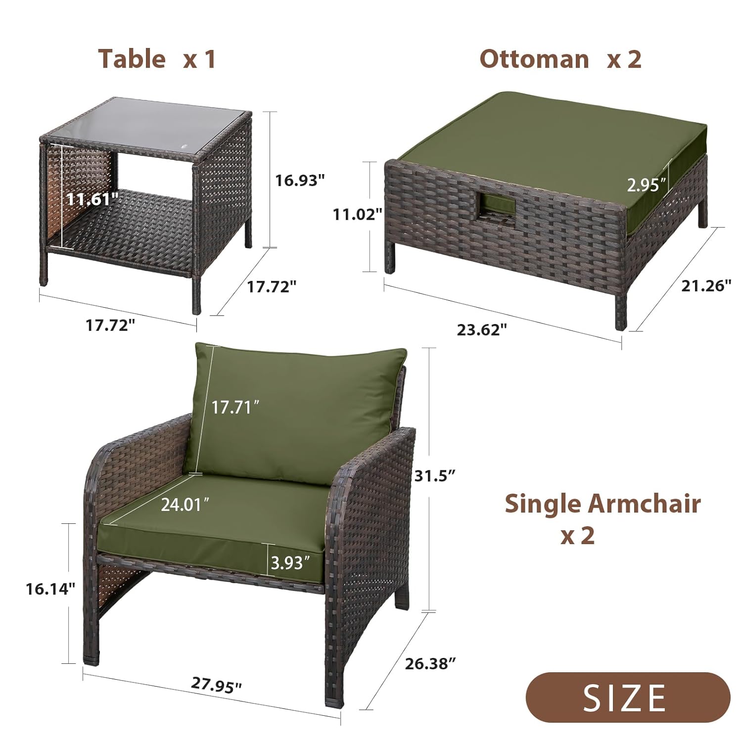 5 Piece PE Rattan Patio Set Ou - đánh giá và giá Outdoor Furniture Lounge Set
