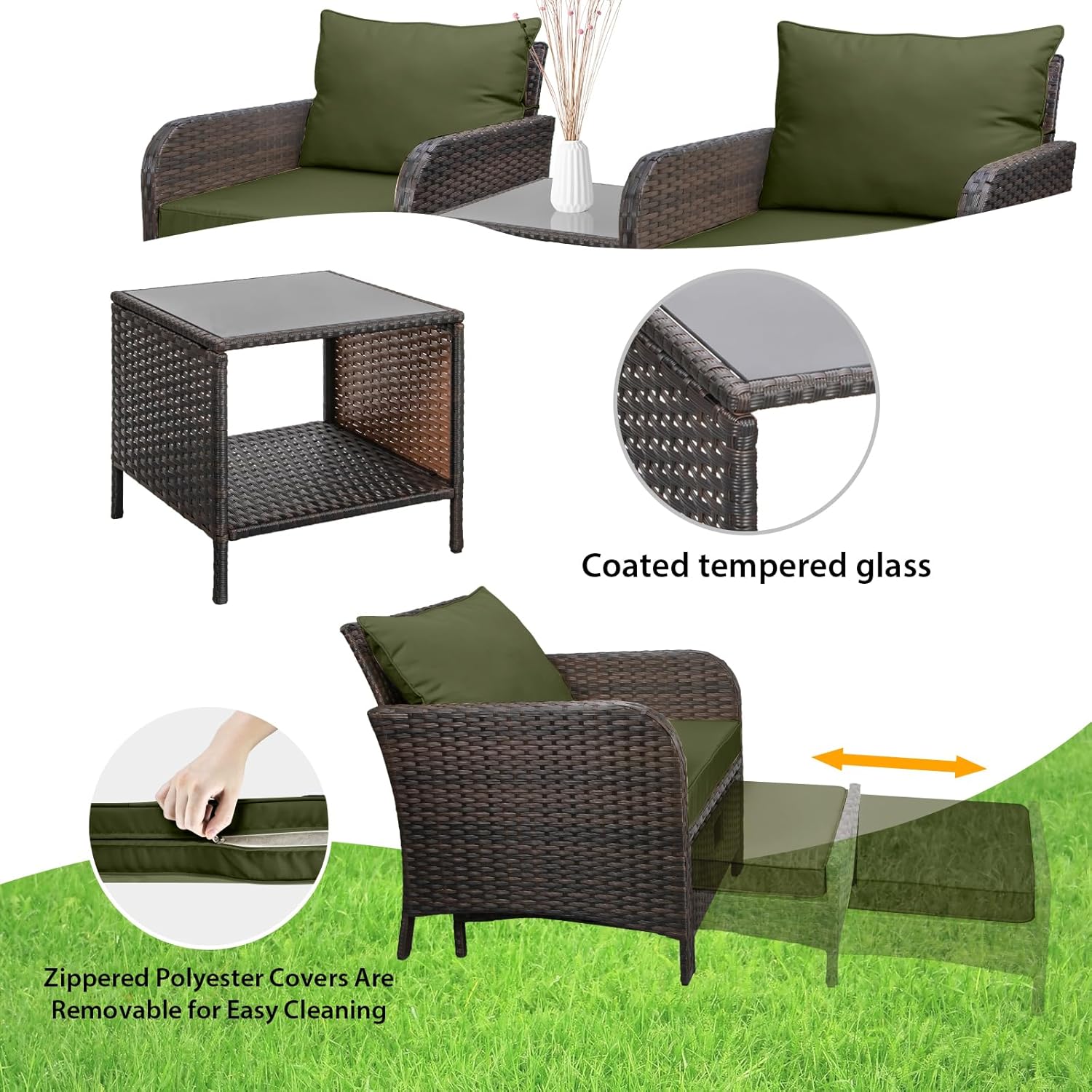 5 Piece PE Rattan Patio Set Ou - đánh giá và giá Outdoor Furniture Lounge Set