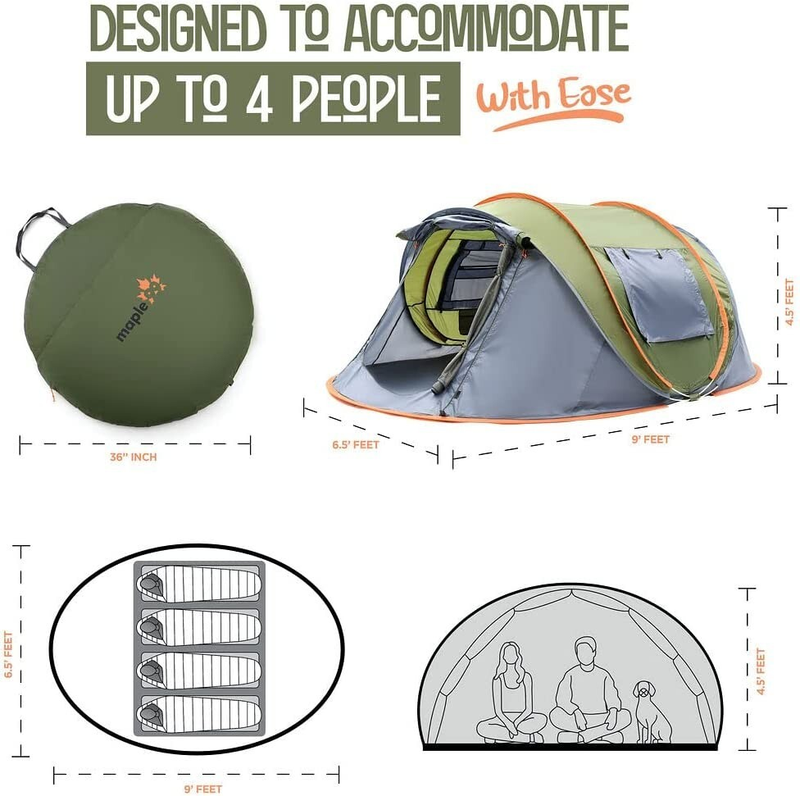 Camping Tent - 4-Person Easy P - đánh giá và giá Gazebo Pop Up