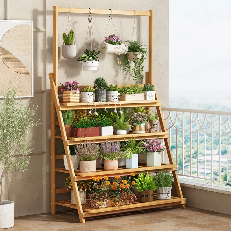 Solid Wood Flower Shelf Plant  - đánh giá và giá Outdoor Furniture Designer