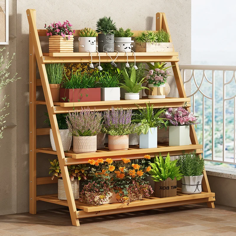 Solid Wood Flower Shelf Plant  - đánh giá và giá Outdoor Furniture Designer