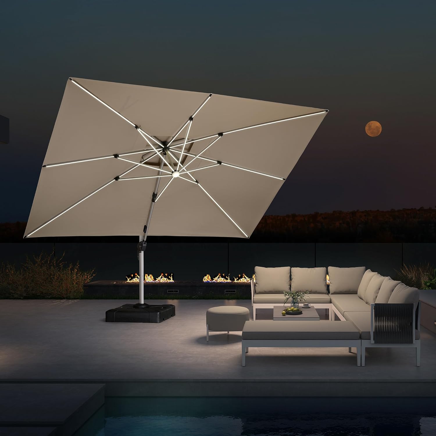 10' X 13' Double Top Deluxe So - đánh giá và giá Outdoor Furniture With Umbrella
