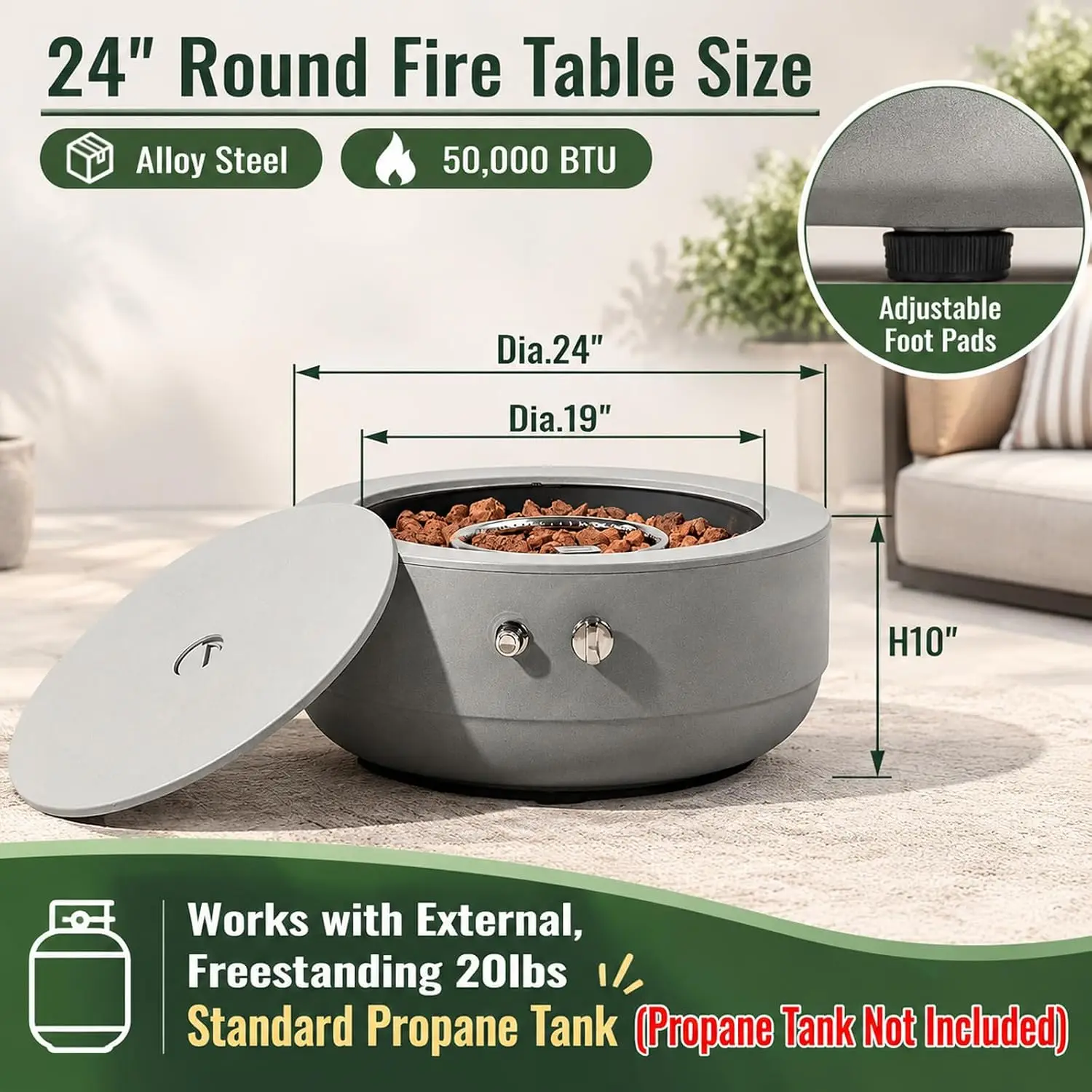 24 Inch Propane Fire Pit Bowl, - đánh giá và giá Fire Pit Bowl