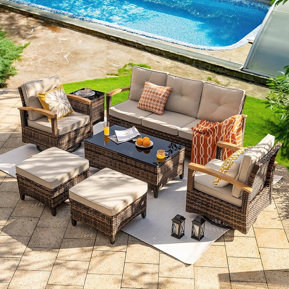 7 Pieces Patio Furniture Sets, - đánh giá và giá Outdoor Furniture Material