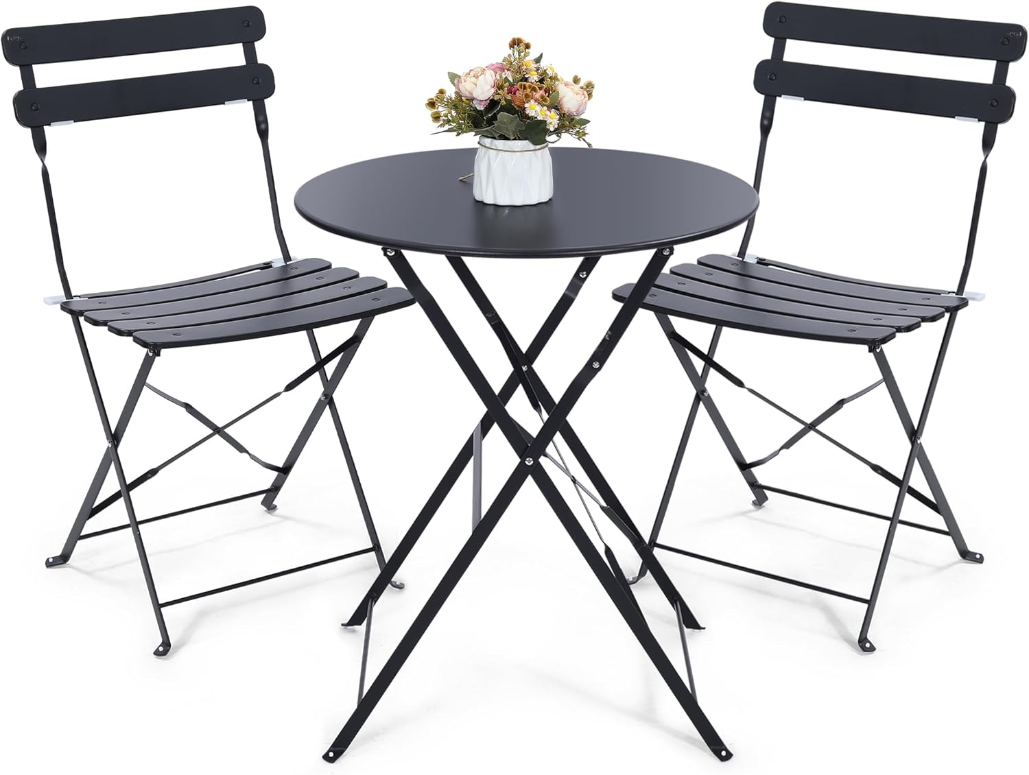 Space-saving black 3-piece fol - đánh giá và giá Outdoor Furniture Black